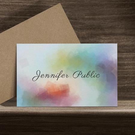 Modern Abstract Art Template Professional Elegant Customized Rectangle Visiting Card
