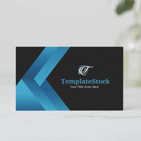 Black Blue Mdern Customized Rectangle Visiting Card