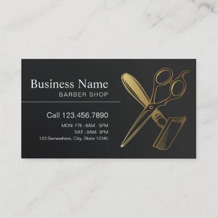 Gold Scissor Design Customized Rectangle Visiting Card