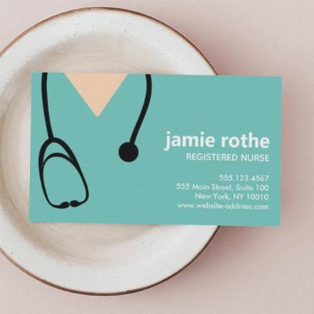 Doctor or Nurse Stethoscope Design Customized Rectangle Visiting Card