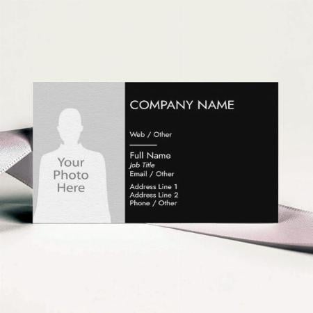 Modern Photo Black Customized Rectangle Visiting Card