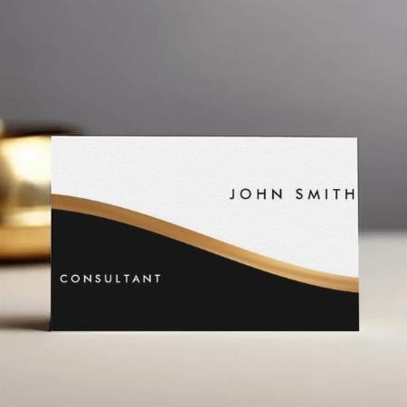 Black White & Gold  Two-Sided Customized Rectangle Visiting Card