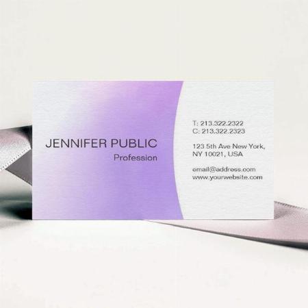 Modern Watercolor Professional Simple Customized Rectangle Visiting Card