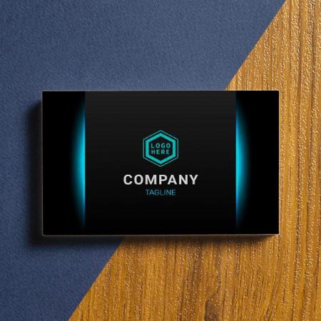 Elegant Classy Turquoise and Black Modern Futurism Customized Rectangle Visiting Card
