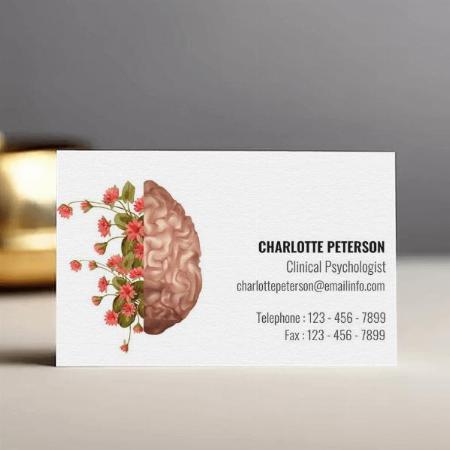 Floral and Brain Design Customized Rectangle Visiting Card