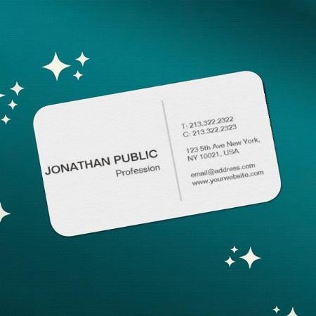 Sophisticated Simple White Customized Rectangle Visiting Card