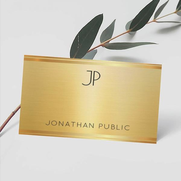 Premium Luxury Faux Gold Design Customized Rectangle Visiting Card