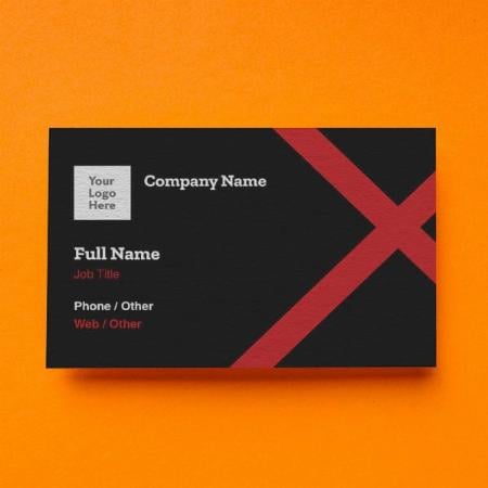 Red And Black Line Design Customized Rectangle Visiting Card