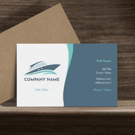 Boat Blue Design Customized Rectangle Visiting Card