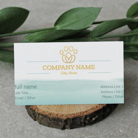 Modern Green And White  Customized Rectangle Visiting Card