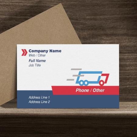 Red Blue Trucking Spot Customized Rectangle Visiting Card