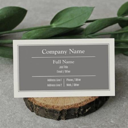 Professional Grey Color Customized Rectangle Visiting Card