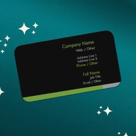 Marketing Green Black Color Customized Rectangle Visiting Card