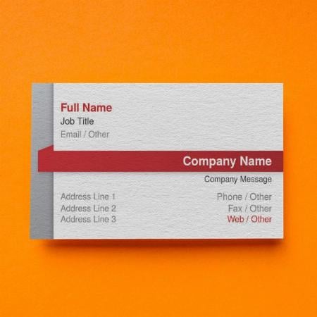 Red And Grey Line Design Customized Rectangle Visiting Card