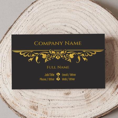 Interior Design Premium Gold Floral Design Customized Rectangle Visiting Card