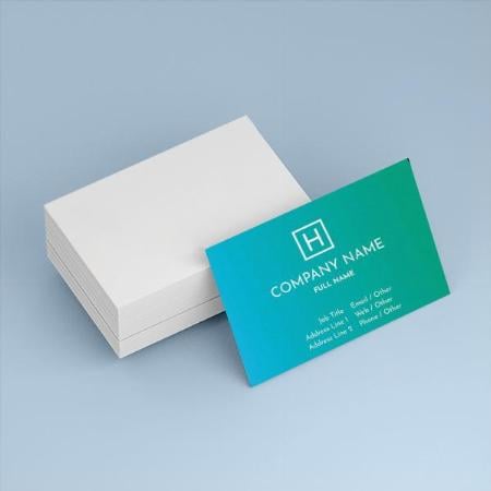 Modern Blue And Green Gradient Customized Rectangle Visiting Card