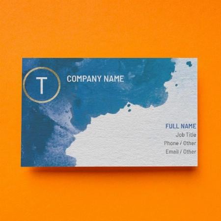 Blue Water Color Design Customized Rectangle Visiting Card