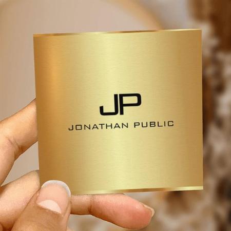 Luxury Silk Finish Monogram Gold Customized Square Visiting Card