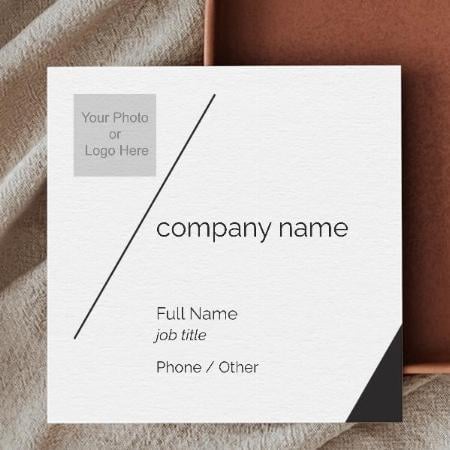 Modern Black And White Customized Square Visiting Card