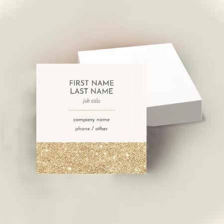 Pink And Gold Customized Square Visiting Card