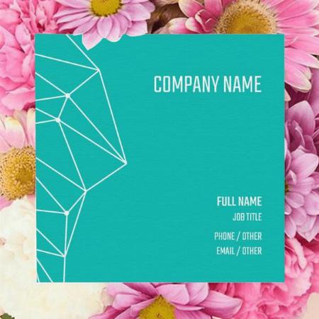 Blue And White Line Design Customized Square Visiting Card