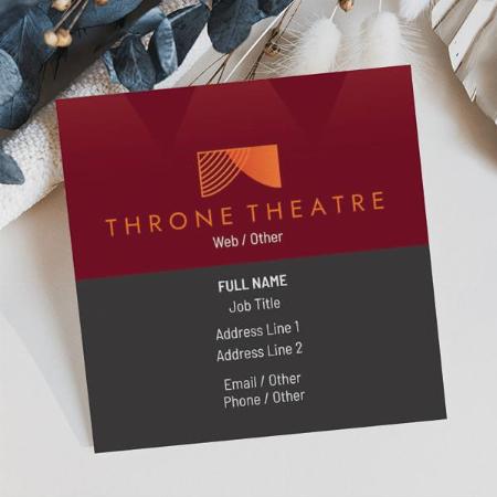 Red And Grey Customized Square Visiting Card