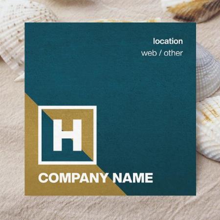 Premium Gold And Blue Customized Square Visiting Card