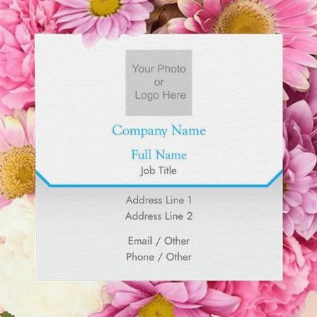 Blue Line Design Customized Square Visiting Card