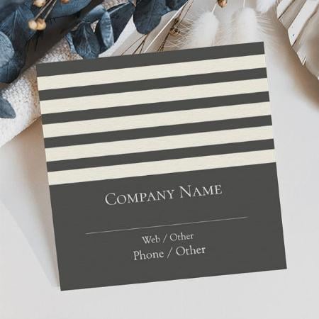 Black And White Line Pattern Customized Square Visiting Card