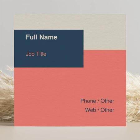 Modern Blue And Pink Customized Square Visiting Card