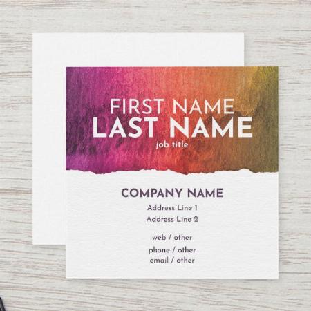 Art & Entertainment Customized Square Visiting Card