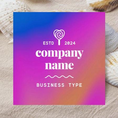 Gradient Color Customized Square Visiting Card