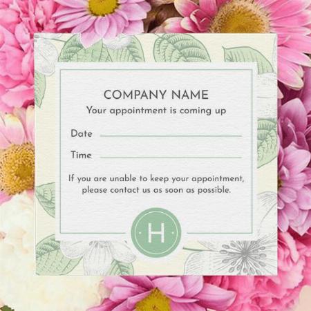 Green Leaf Design Customized Square Visiting Card
