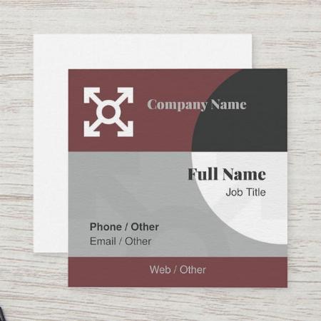 Red Black White Customized Square Visiting Card