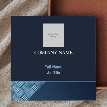 Navy Blue Customized Square Visiting Card