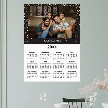 Gold And Black Photo Design Customized Photo Printed Poster Calendar