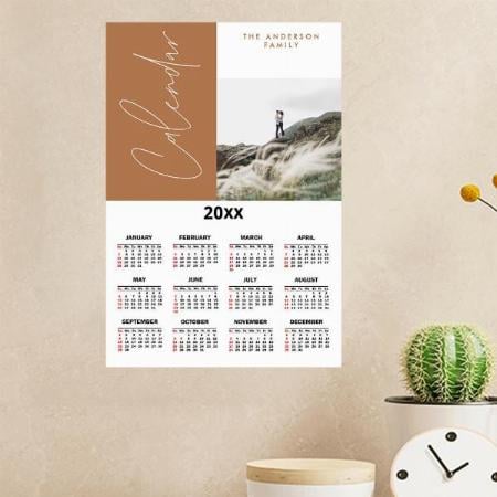 Modern Minimal Photo Design Customized Photo Printed Poster Calendar