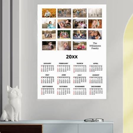Modern Photo Collage Customized Photo Printed Poster Calendar