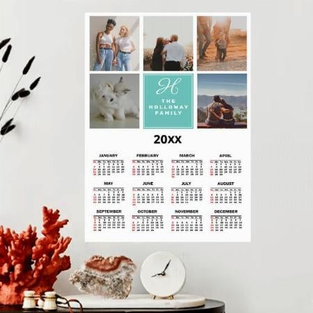 Modern Family Photos Collage Customized Photo Printed Poster Calendar