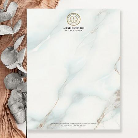 Classy Blue Marble Business Logo Design Customized Printed Letterheads