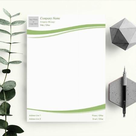 Modern Green Beauty & Spa Customized Printed Letterheads