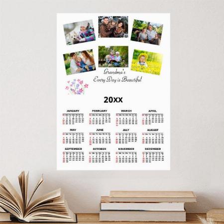 Modern Photo Collage Customized Photo Printed Poster Calendar