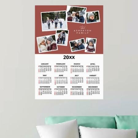 Fun Modern Family Photo Collage Customized Photo Printed Poster Calendar
