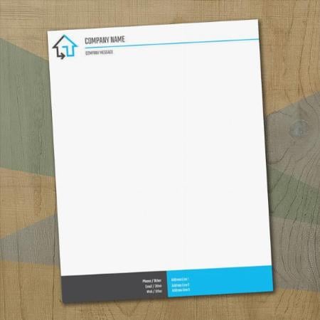 Blue And Black Real Estate Customized Printed Letterheads
