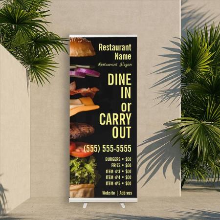 Burger Shop Food Customized Photo Printed Roll Up Standee Banner