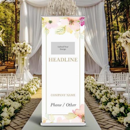 Beauty Consulting Floral Design Customized Photo Printed Roll Up Standee Banner