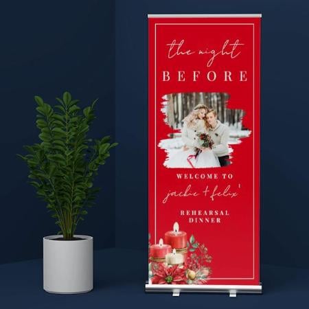 Modern  Christmas Photo Design Customized Photo Printed Roll Up Standee Banner