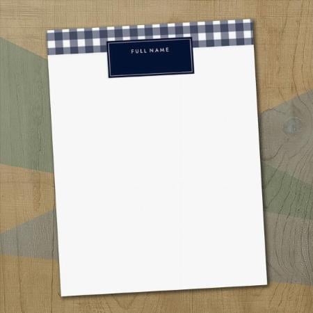 Blue And White Line Pattern Customized Printed Letterheads