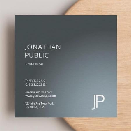 Modern Elegant Monogram Customized Square Visiting Card