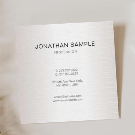 Modern Faux Silver Glam Plain Customized Square Visiting Card